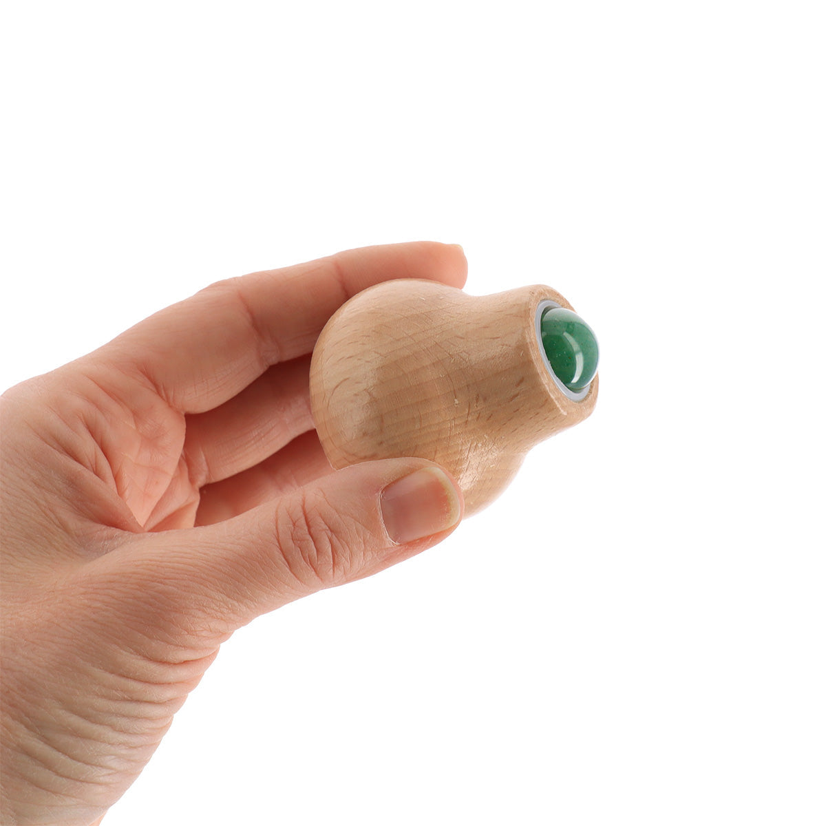 Roler de Masaj pentru Față din Jade/Lemn - Natural - ramosdecor