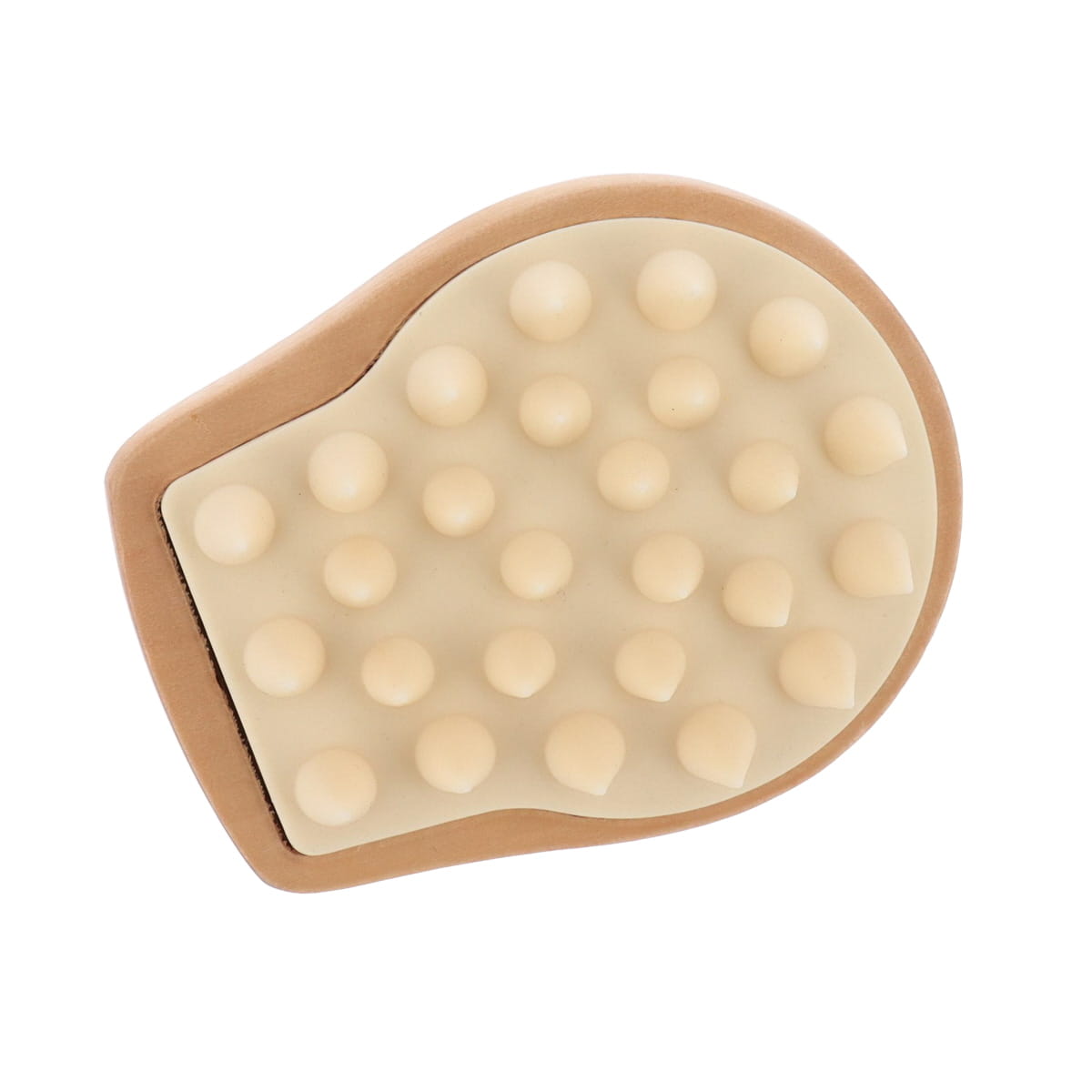 Masaj pentru Cap din Lemn și Silicon - Natural - ramosdecor