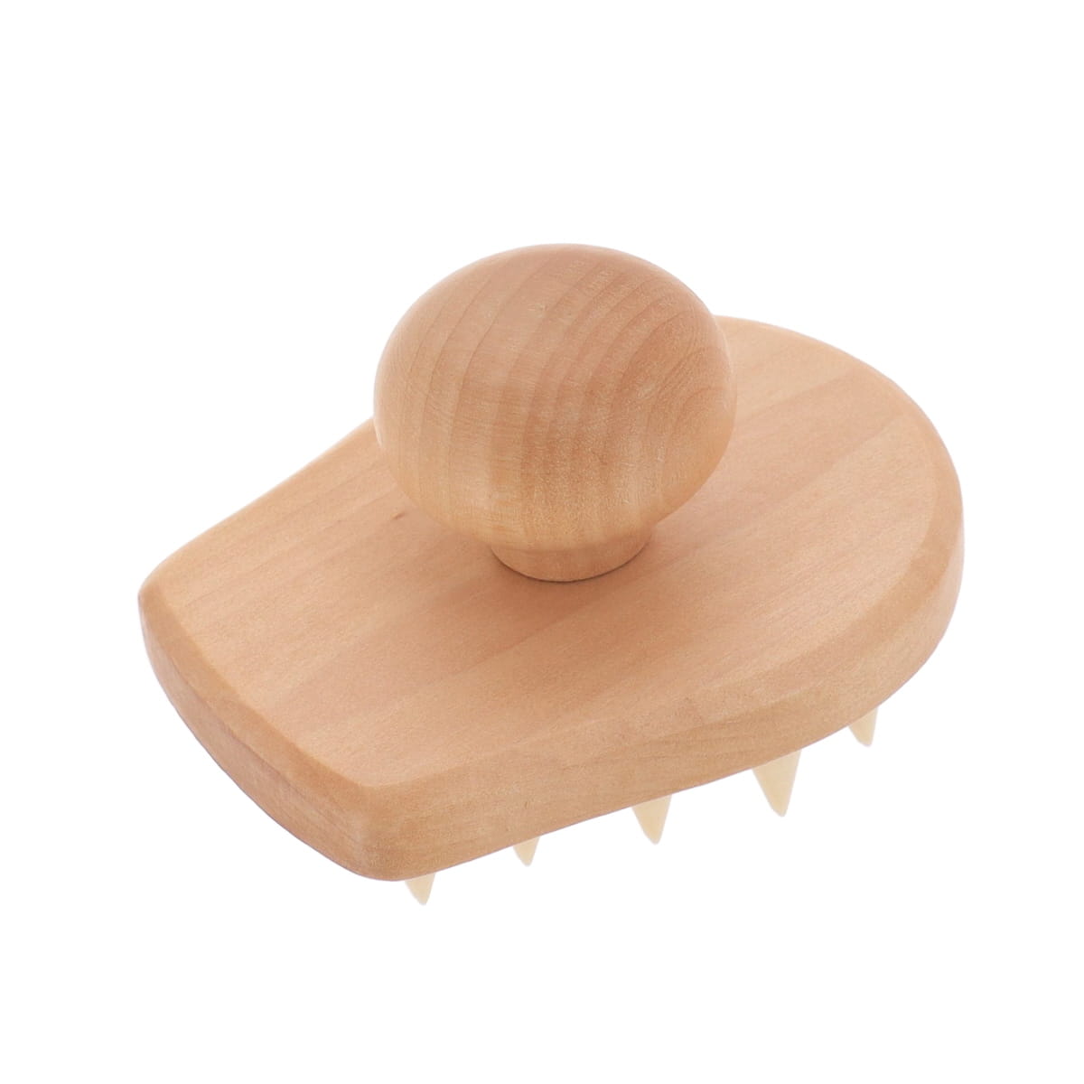 Masaj pentru Cap din Lemn și Silicon - Natural - ramosdecor