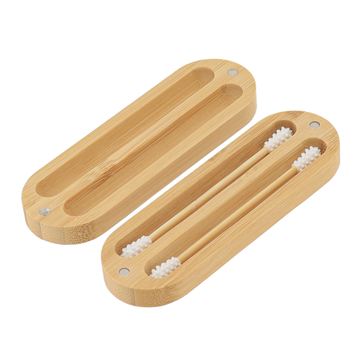 Set de 2 Bețe Reutilizabile din Silicon cu Husă - Bambus - ramosdecor