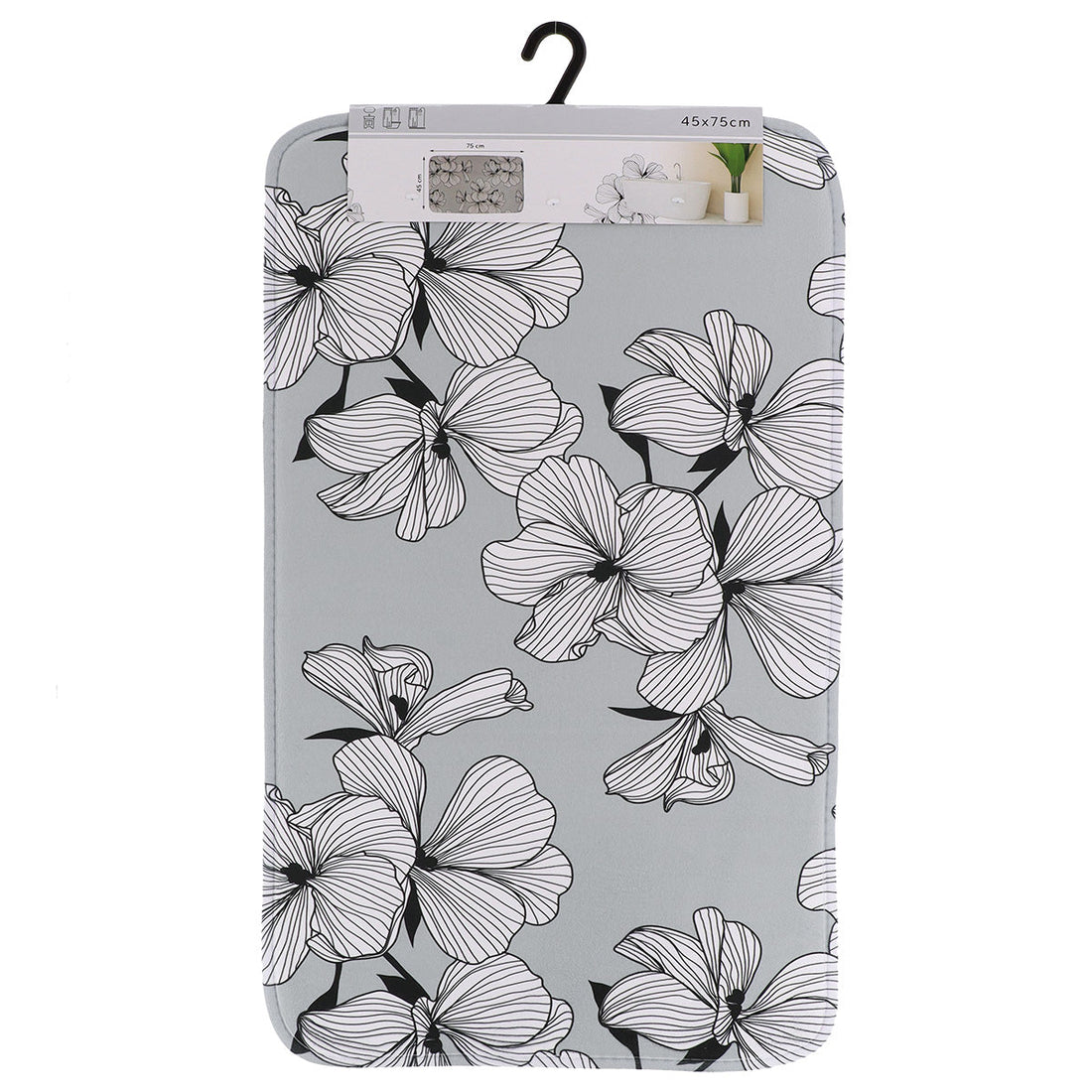 Covoraș Microfibră 45x75 Cm - Grey Ecrin - ramosdecor