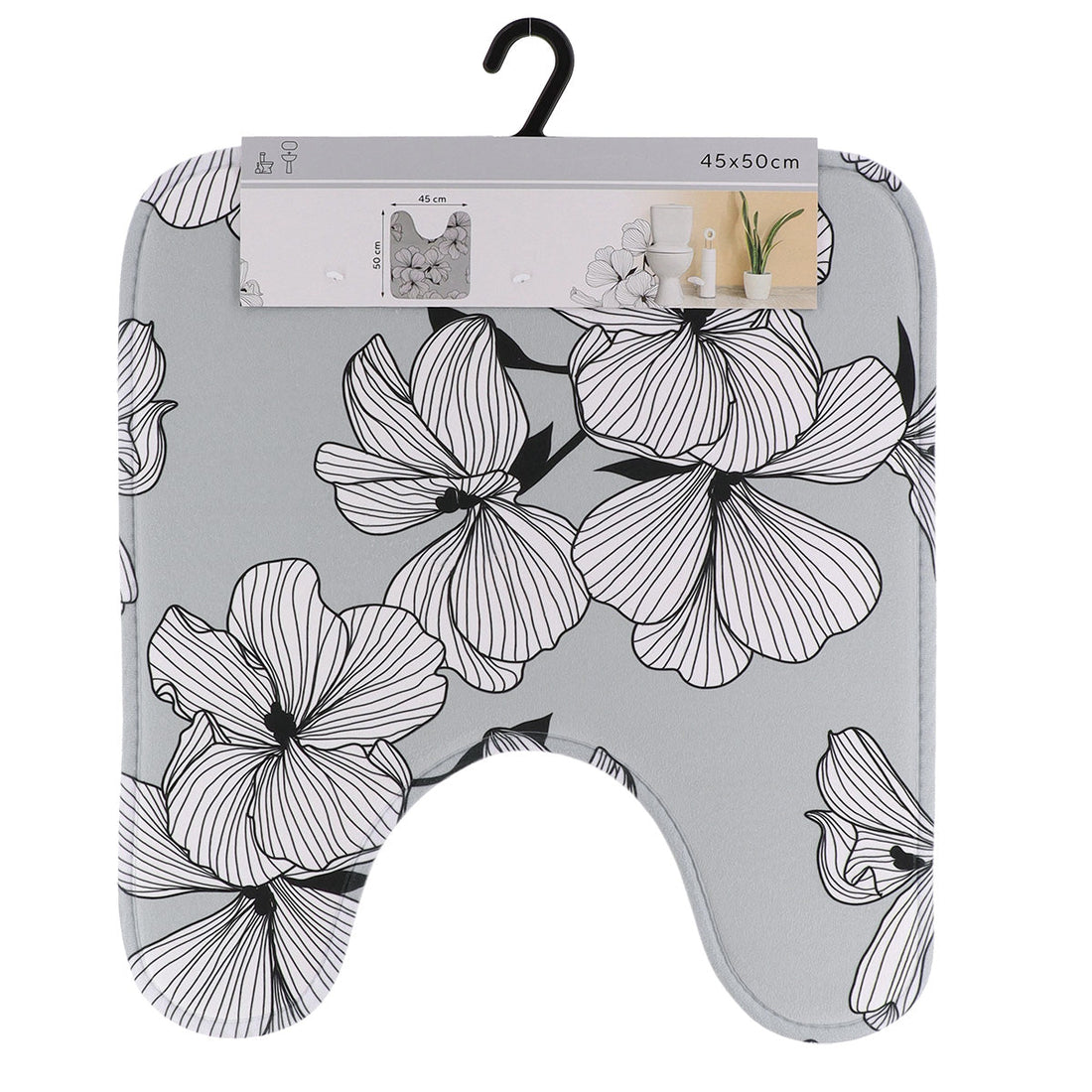Covoraș Toaletă Microfibră 45x75 Cm - Grey Ecrin - ramosdecor