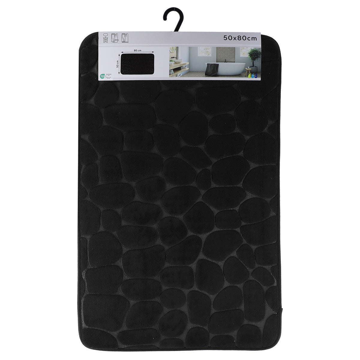 Covoraș Microfibră cu Spumă de Memorie 50x80 cm - Negru - ramosdecor