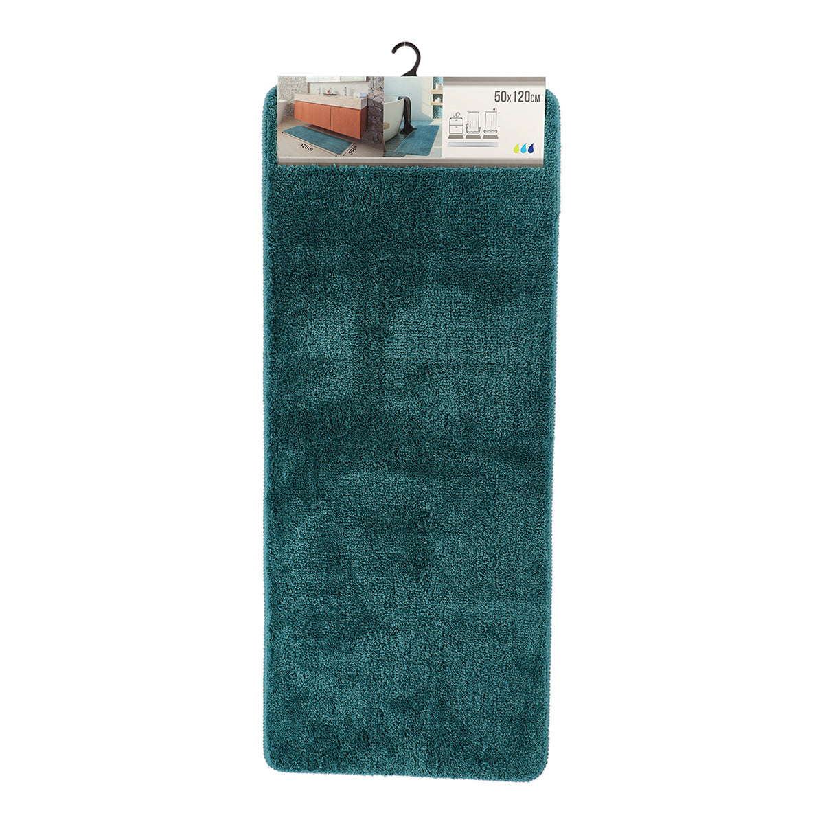 Covoraș Microfibră 50 x 120 CM cu Suport din Latex - Peacock Blue - ramosdecor