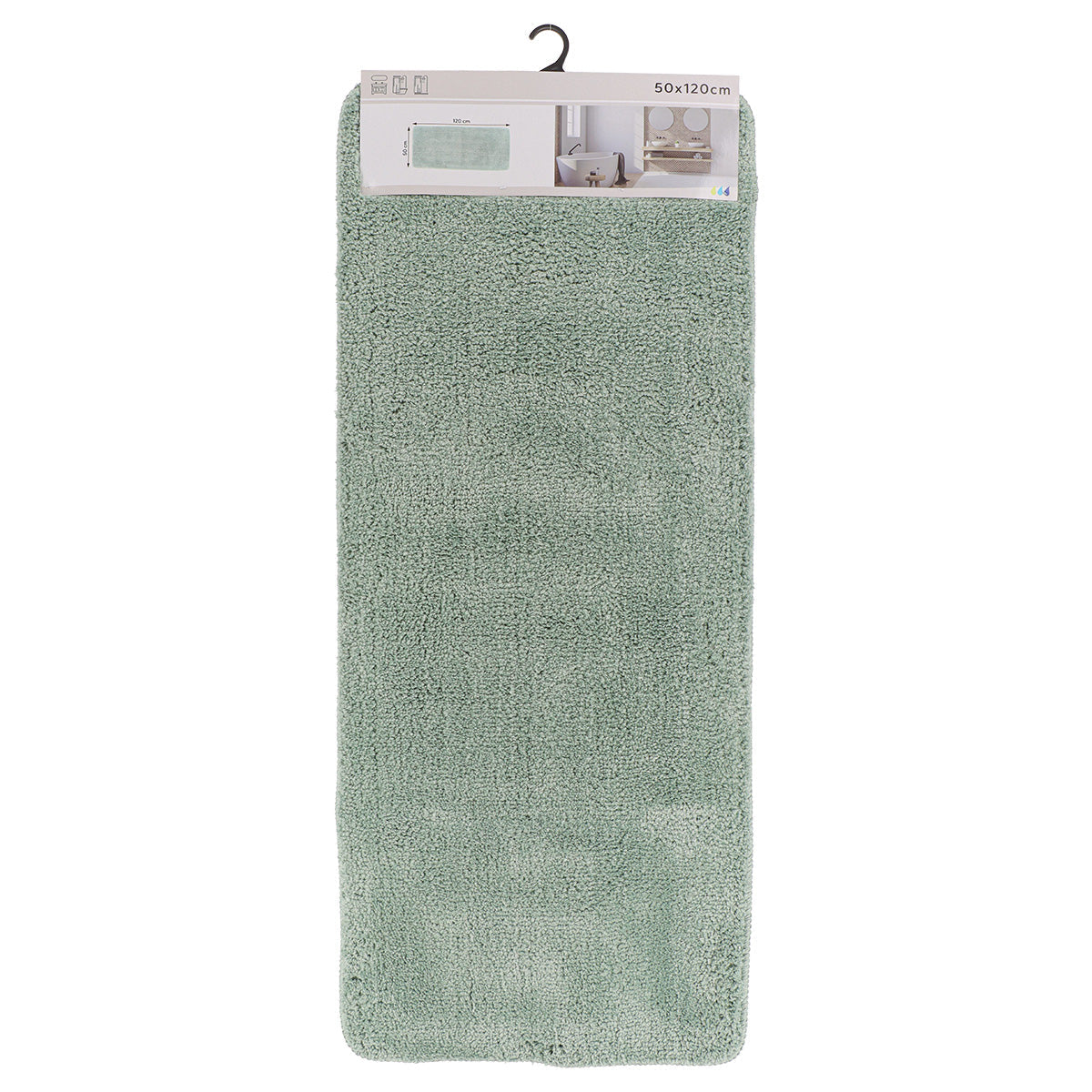 Covoraș Microfibră 50 x 120 CM cu Suport din Latex - Verde Eucalipt - ramosdecor