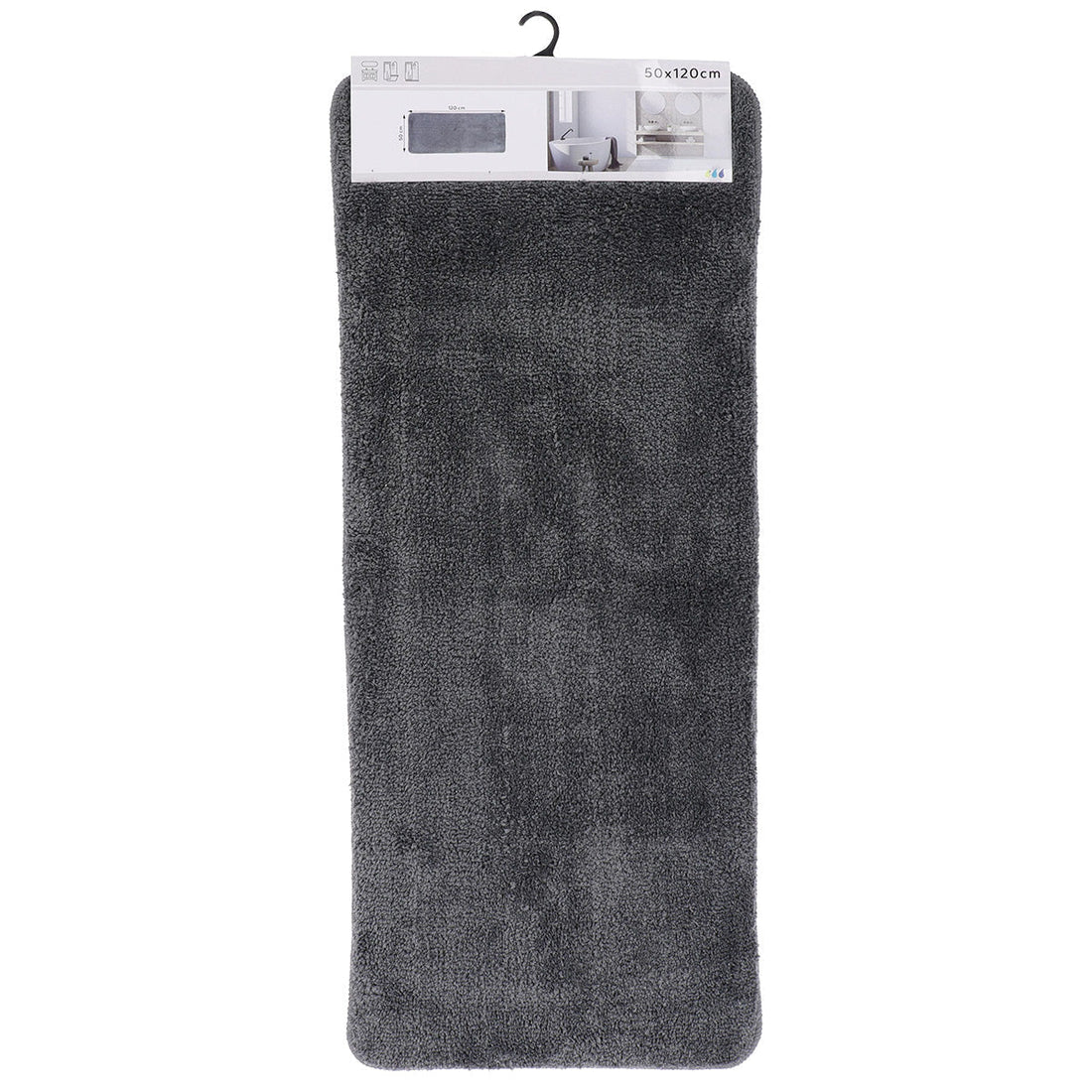 Covoraș Microfibră 50 x 120 CM cu Suport din Latex - Gri Închis - ramosdecor