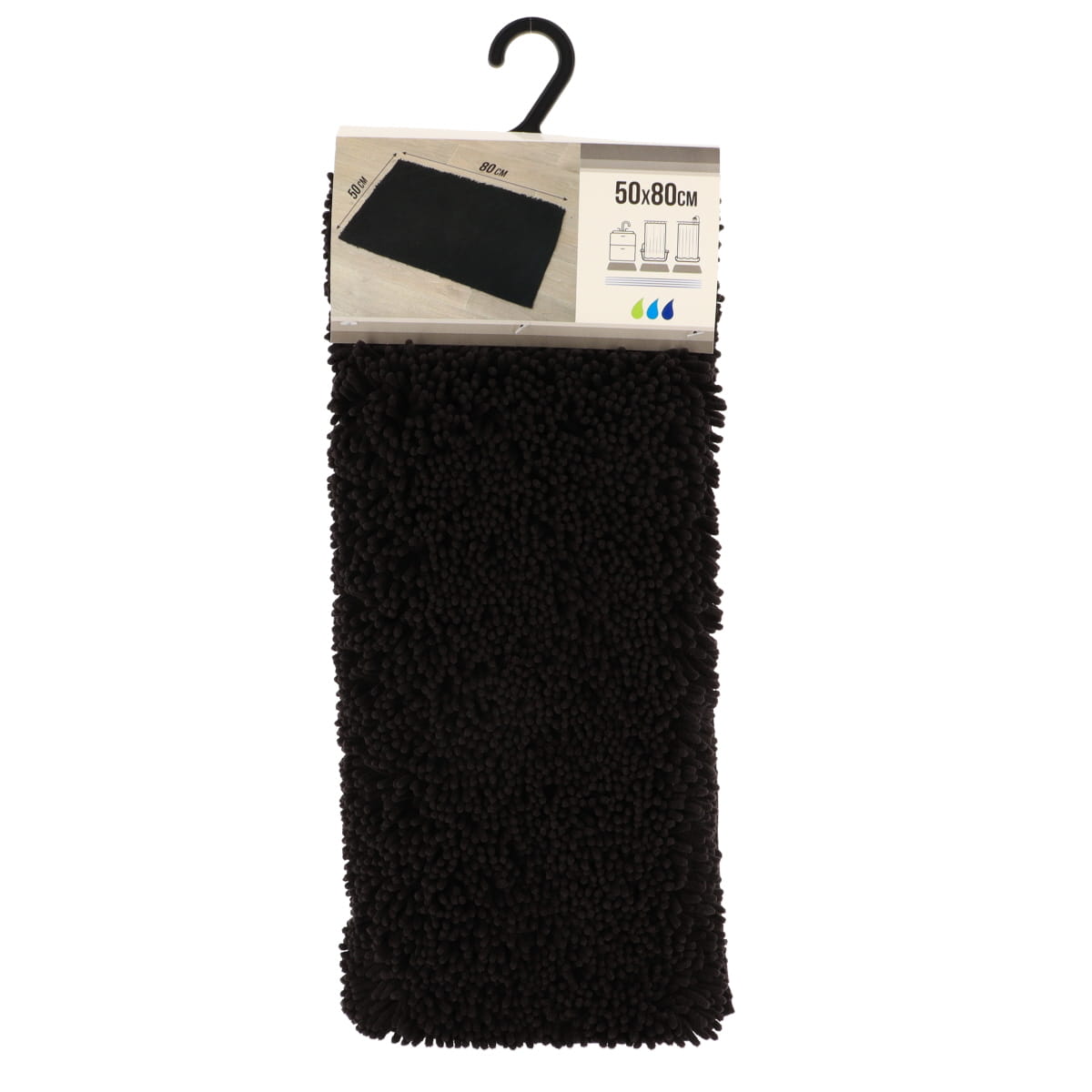 Covor Microfibră 50x80 CM - Negru - ramosdecor