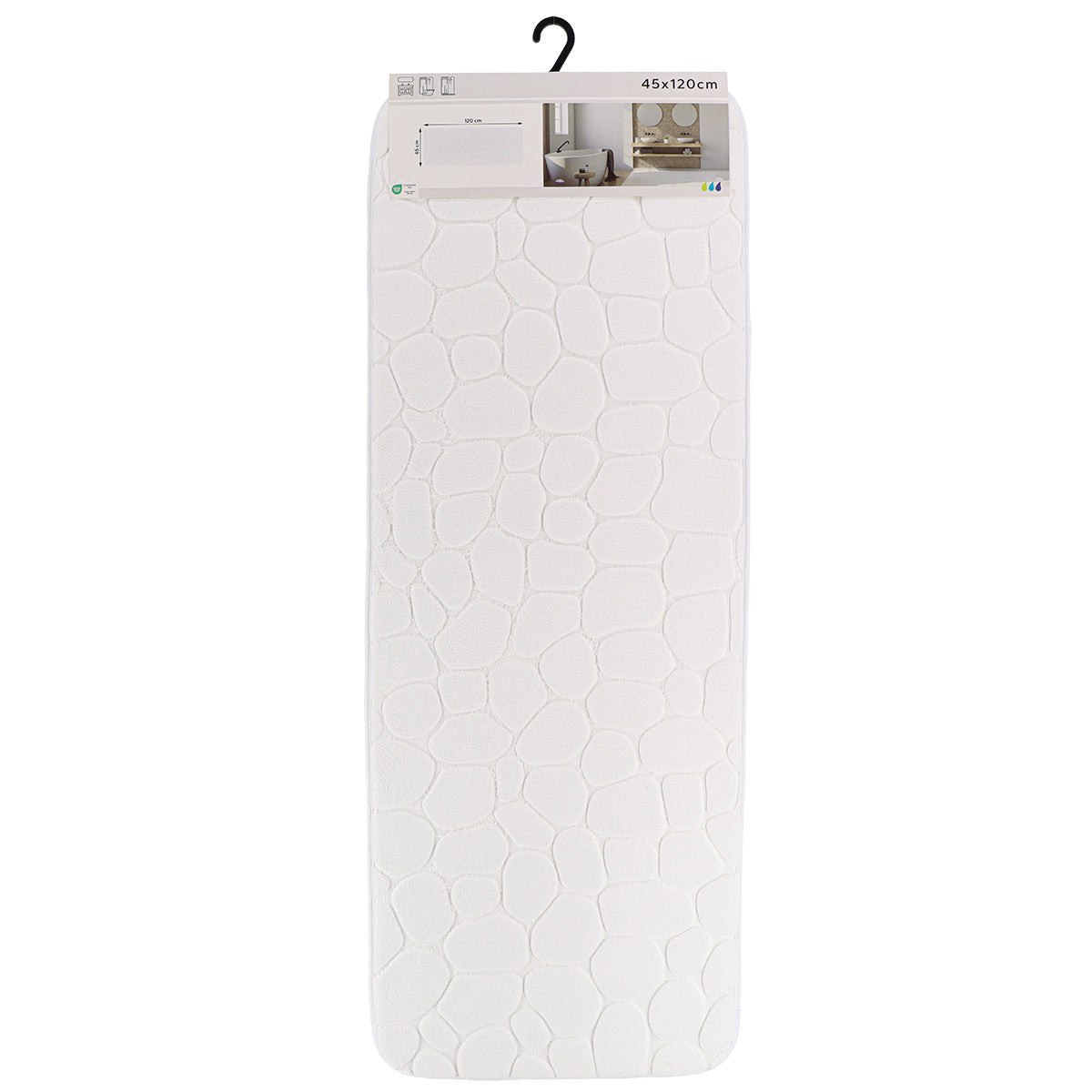Covoraș Microfibră cu Spumă de Memorie 45x120 CM - Alb - ramosdecor