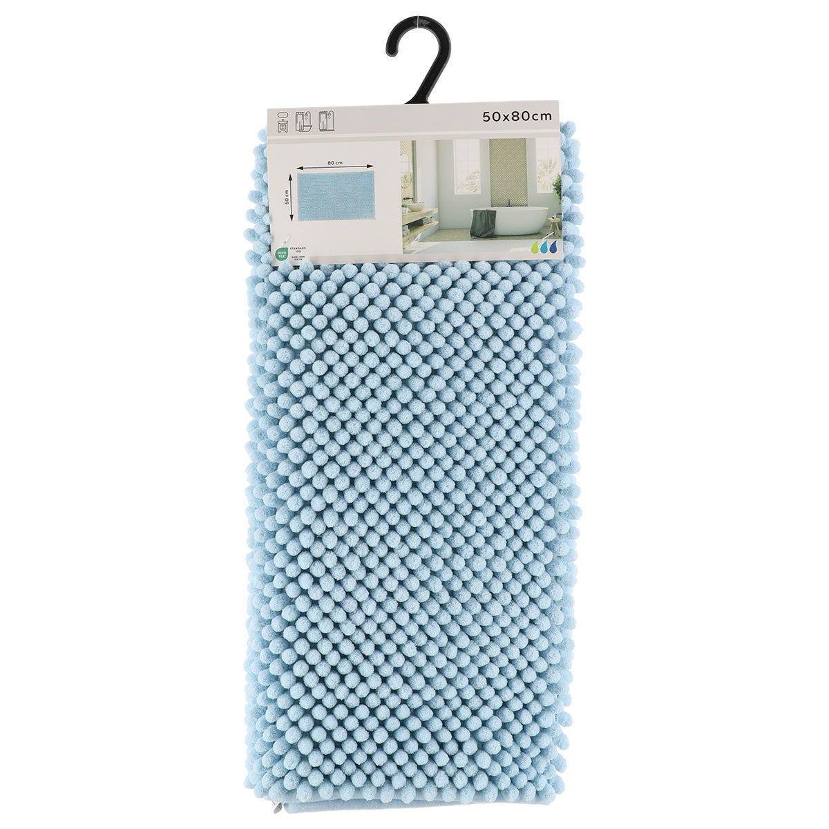 Covor Baie Microfibră cu Bile 50x80 CM - Clear Blue - ramosdecor