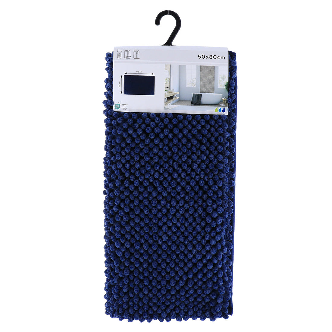 Covor Baie Microfibră cu Bile 50x80 CM - Navy Blue - ramosdecor