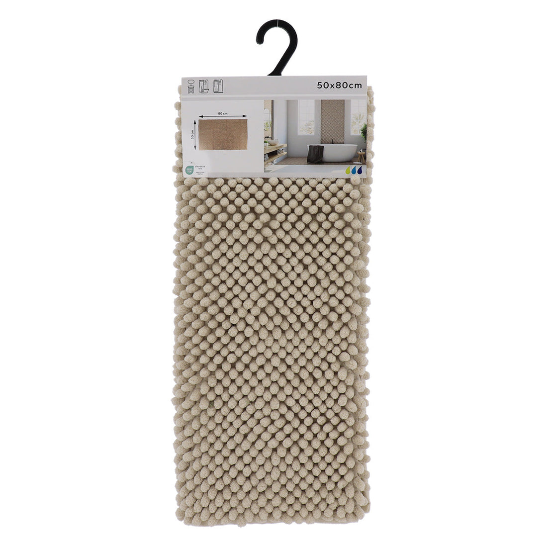 Covor Baie Microfibră cu Bile 50x80 CM - Beige - ramosdecor