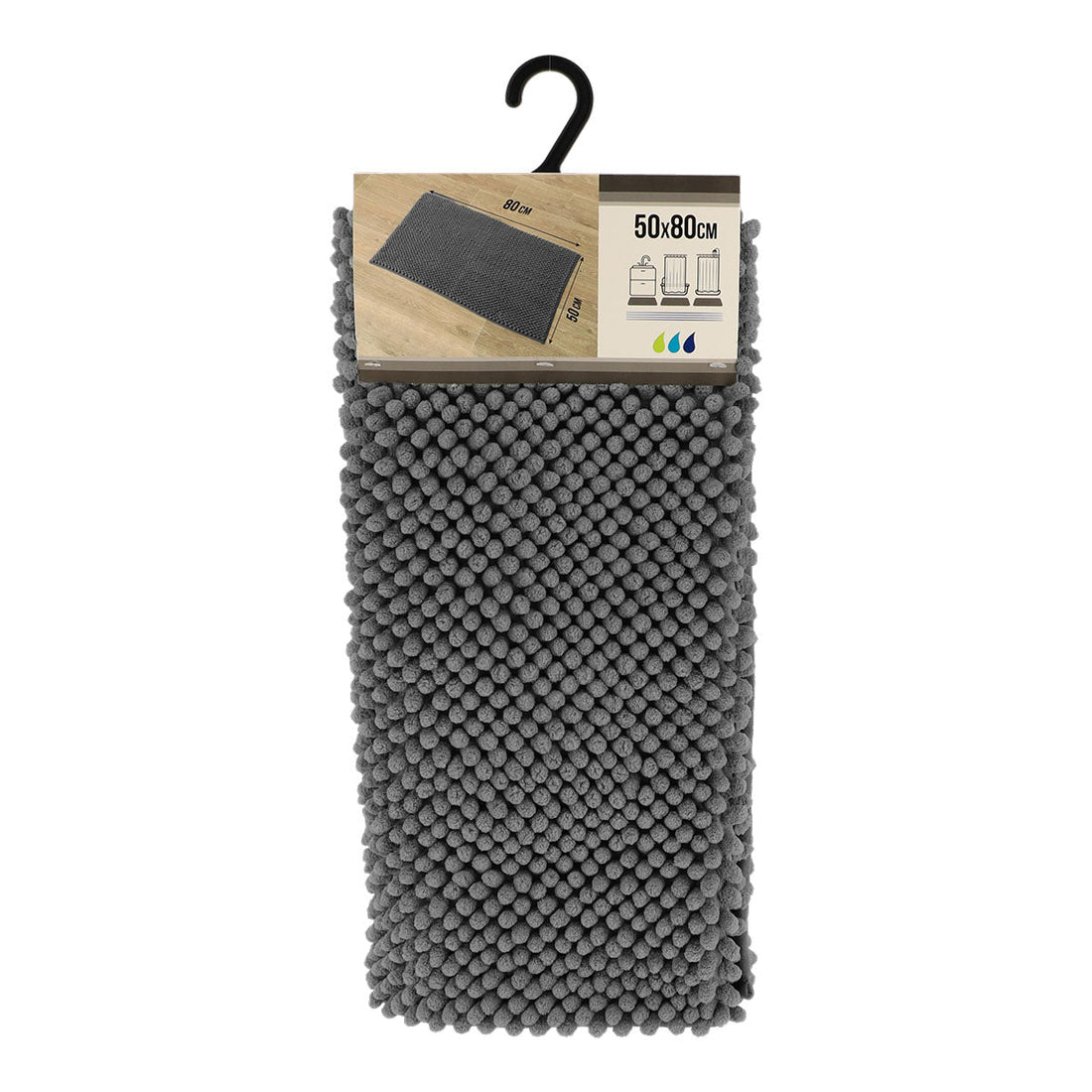 Covor Baie Microfibră cu Bile 50x80 CM - Gri - ramosdecor