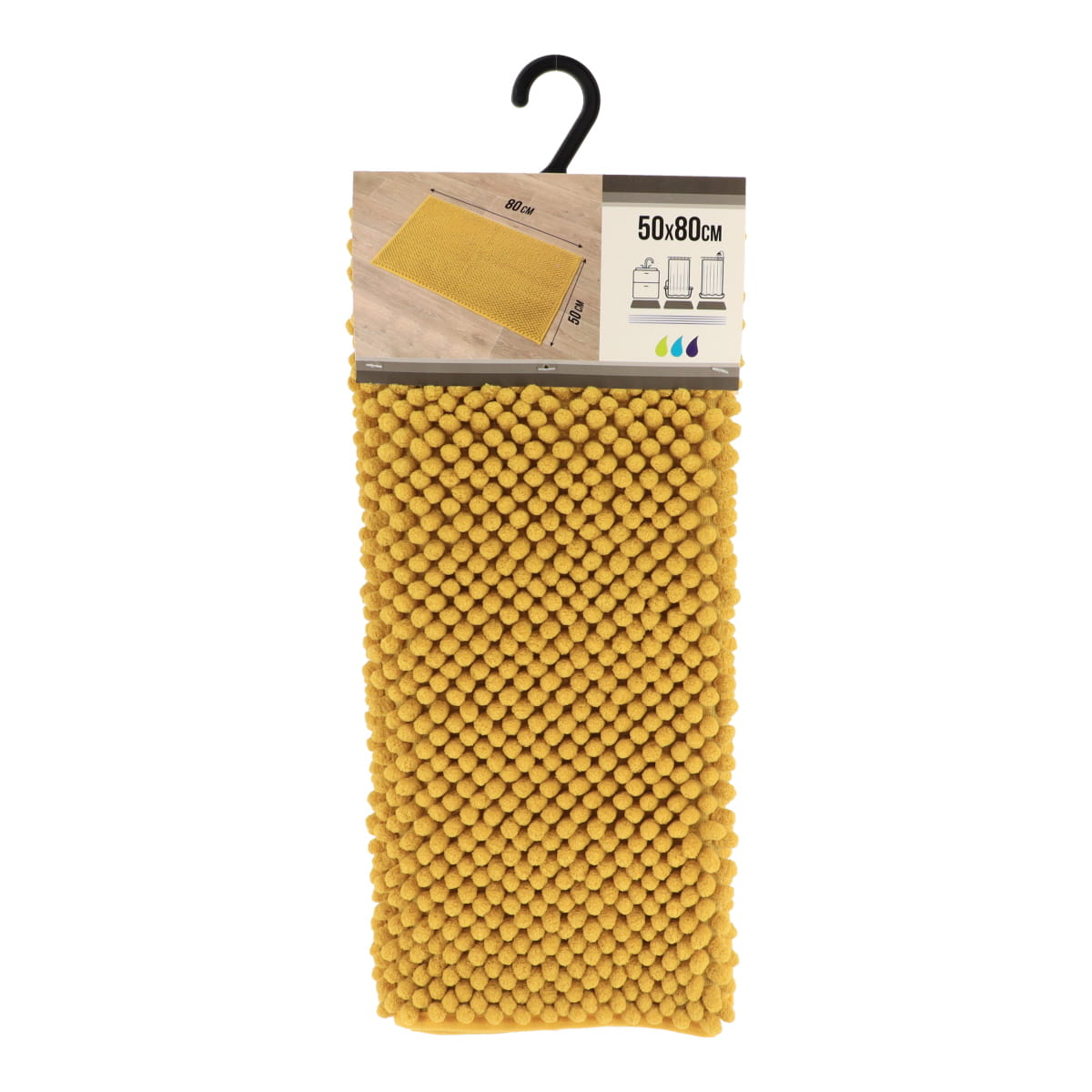 Covor Baie Microfibră cu Bile 50x80 CM - Mustar - ramosdecor
