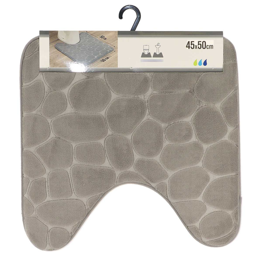 Covoraș Microfibră cu Spumă de Memorie 45x50 cm - Gri Deschis - ramosdecor