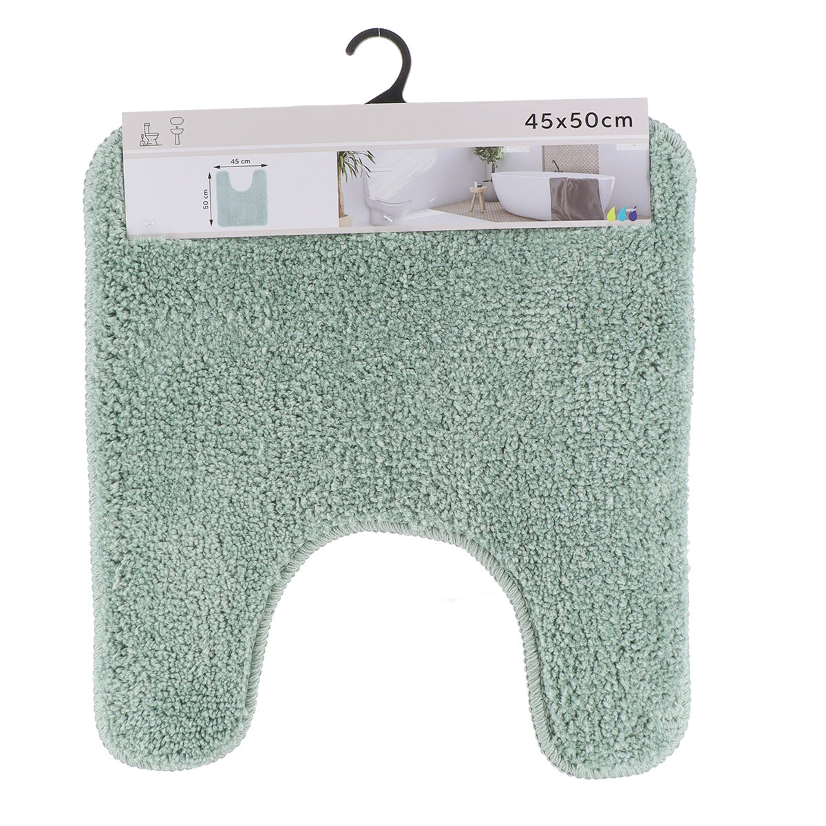Covoraș Toaletă din Microfibră 45 x 50 CM - Verde Eucalipt - ramosdecor