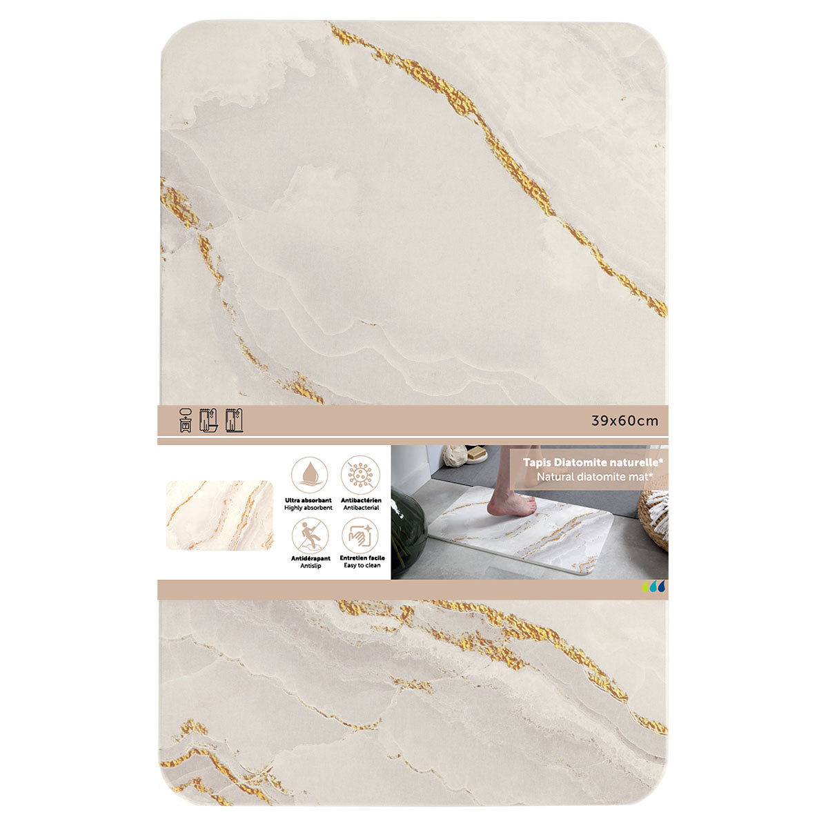 Covoraș Diatomit 39x60 CM - Marble - ramosdecor