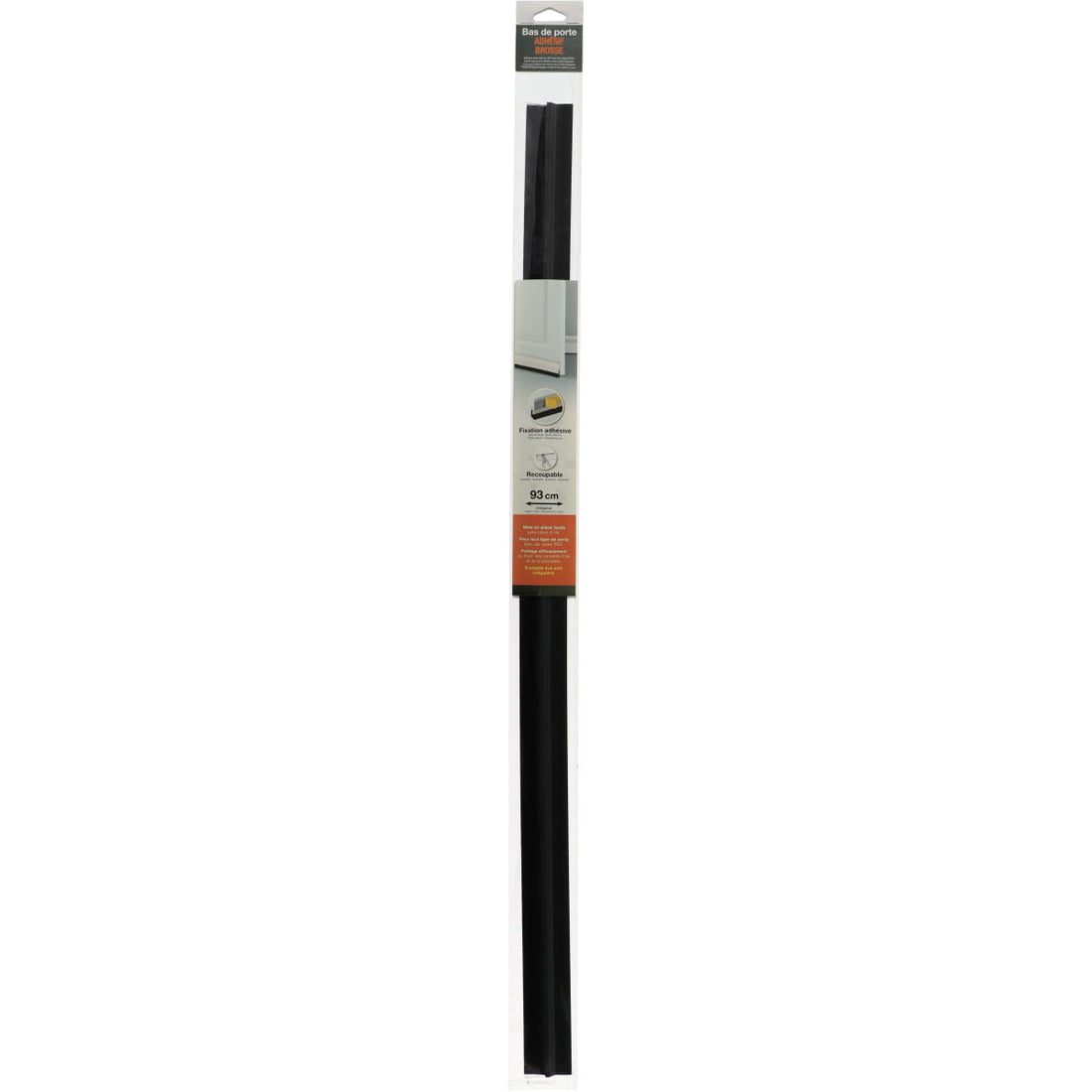 Perie etanșare si izolare ușa autoadezivă 93CM - Negru - ramosdecor