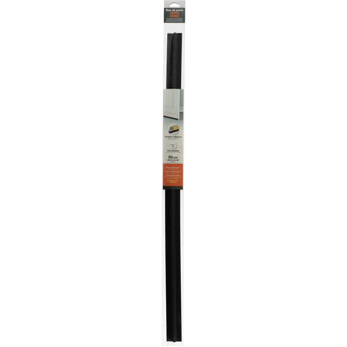 Perie etanșare si izolare ușa autoadezivă 93CM - Negru - ramosdecor