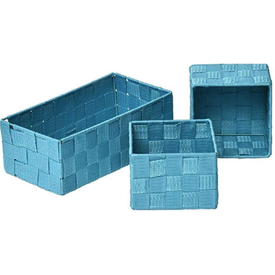 Set de 3 Coșuri din Poliester - Turquoise - ramosdecor