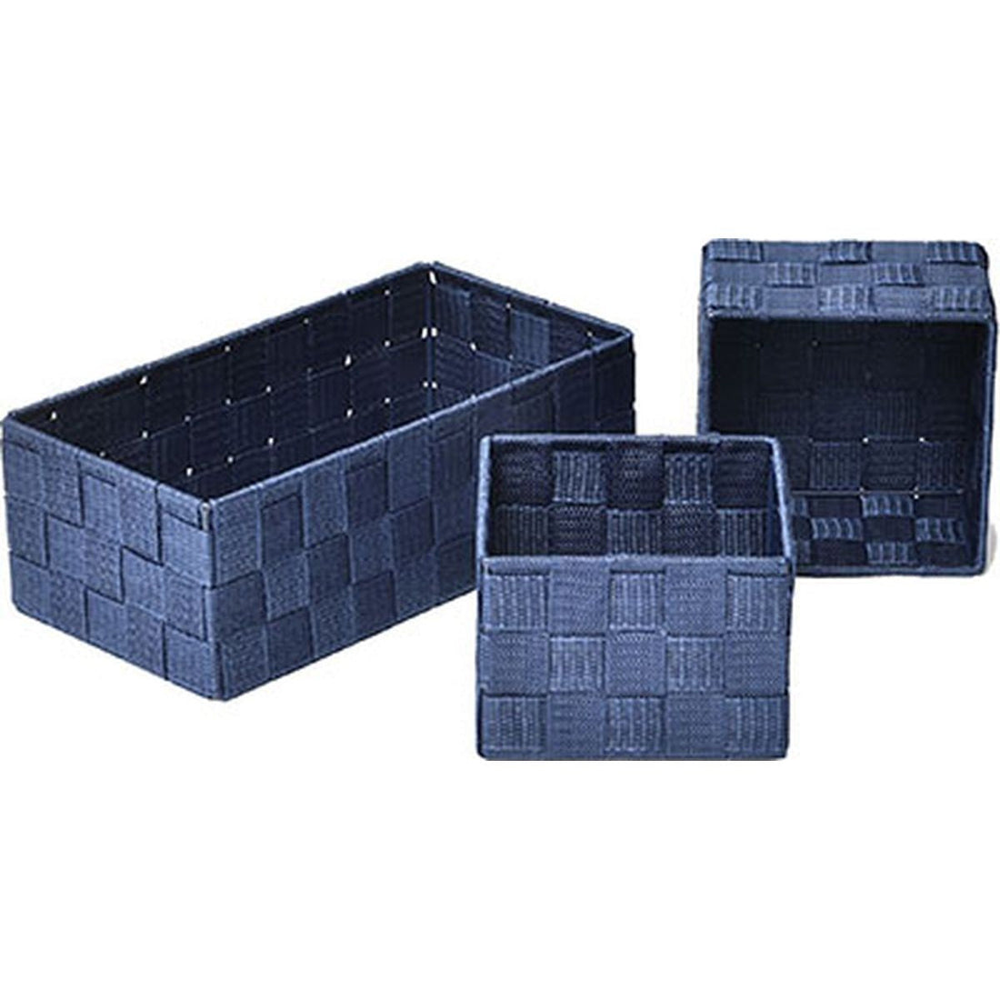 Set de 3 Coșuri din Poliester - Navy Blue - ramosdecor