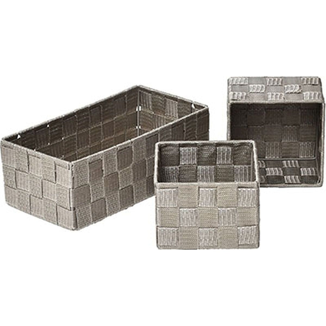 Set de 3 Coșuri din Poliester - Taupe - ramosdecor