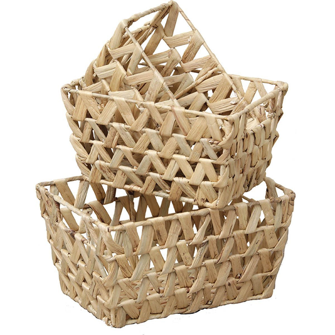 Set de 3 Coșuri Evazate si Împletite - Natural - ramosdecor