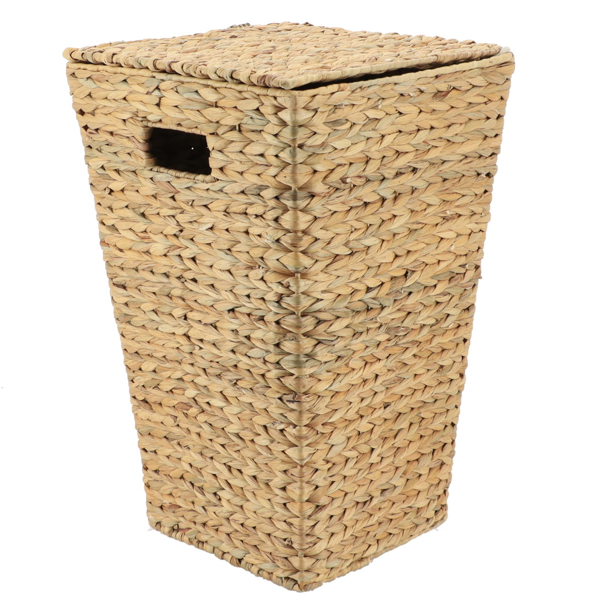 Coș de Rufe din Zambilă Împletită cu Formă Evazată și Capac - Natural - ramosdecor