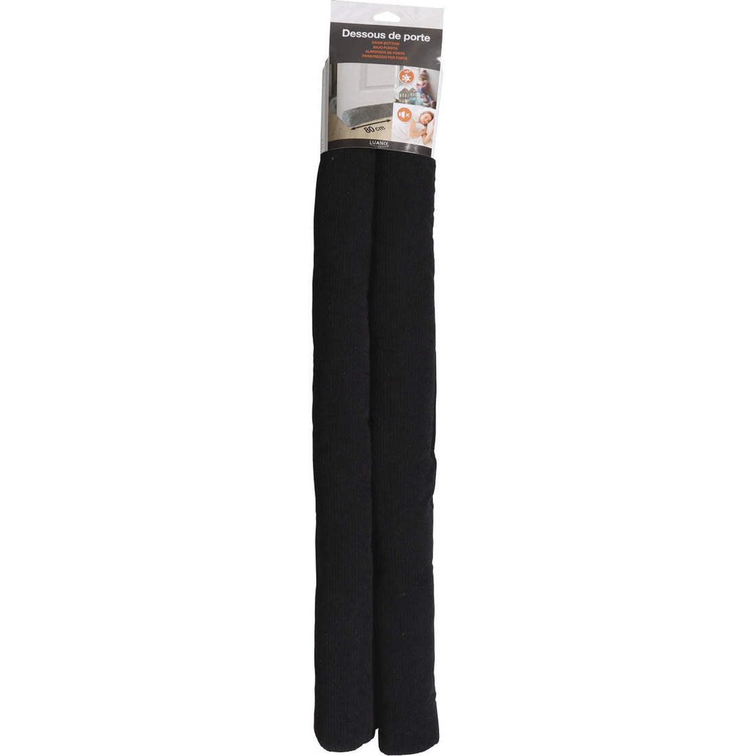 Izolator ușă dublu 80CM din catifea - Negru - ramosdecor