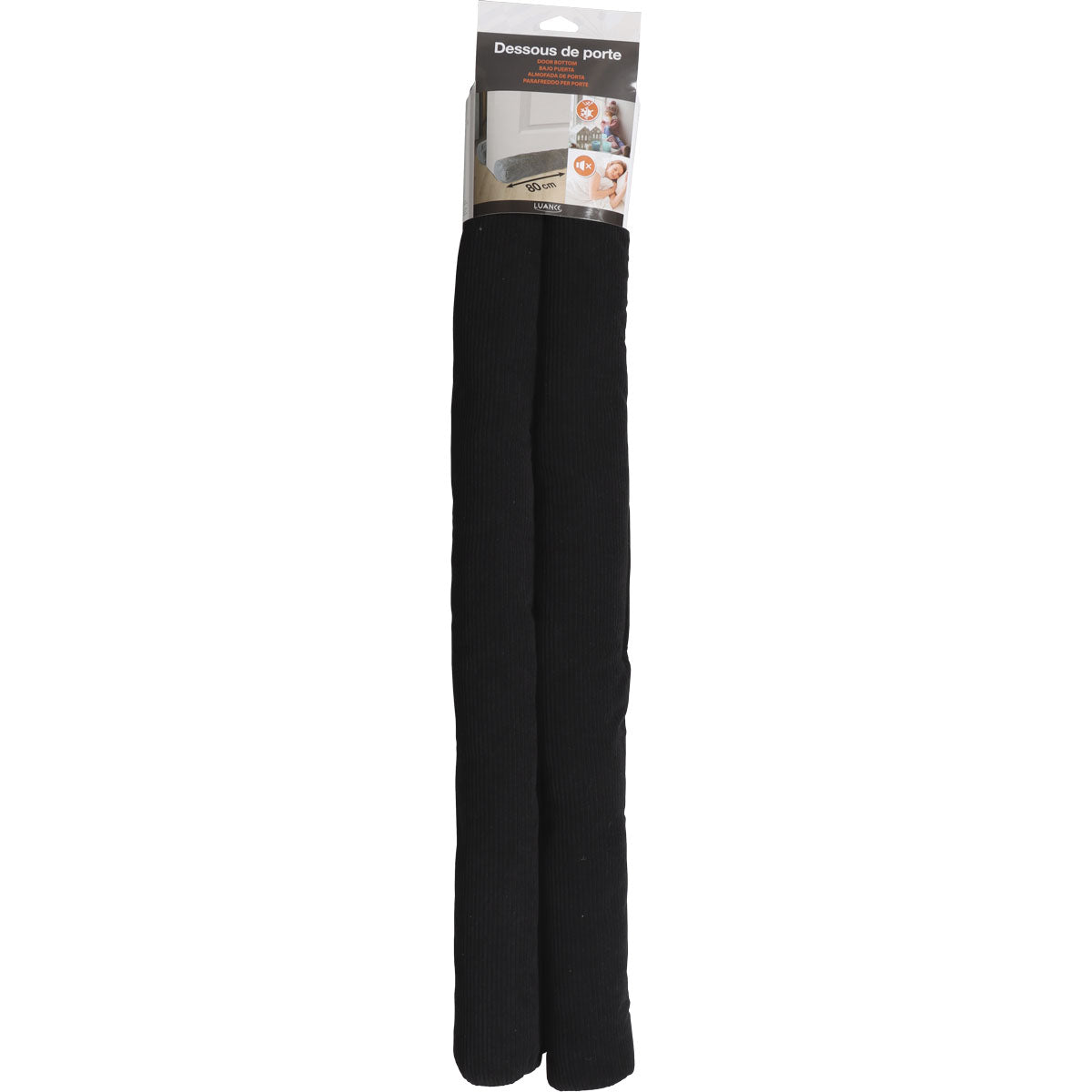 Izolator ușă dublu 80CM din catifea - Negru - ramosdecor