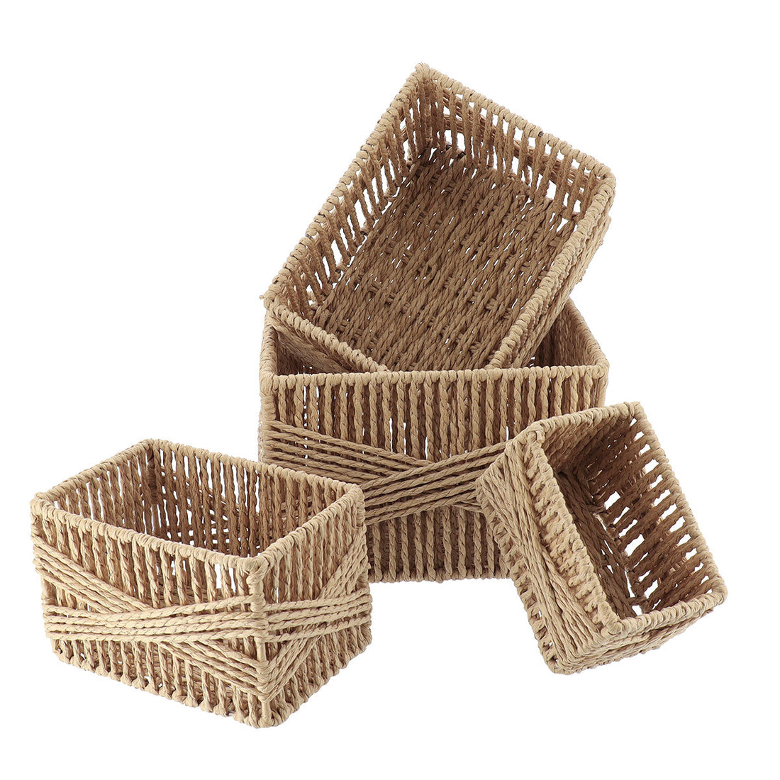 Set de 4 Coșuri din Hârtie - Natural - ramosdecor