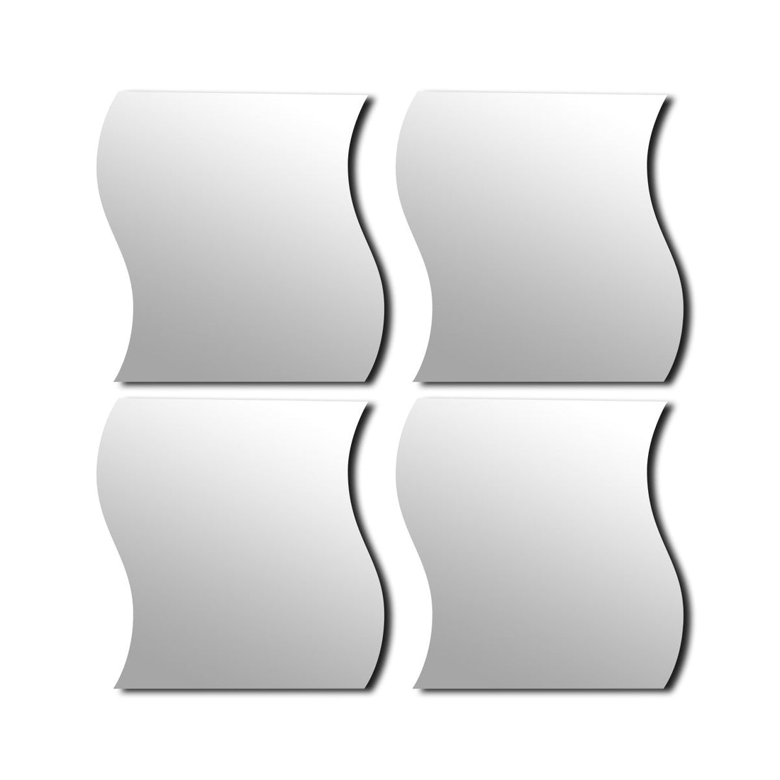 Set de 4 Oglinzi în Formă de Val 19,7x18 CM - Solidă - ramosdecor