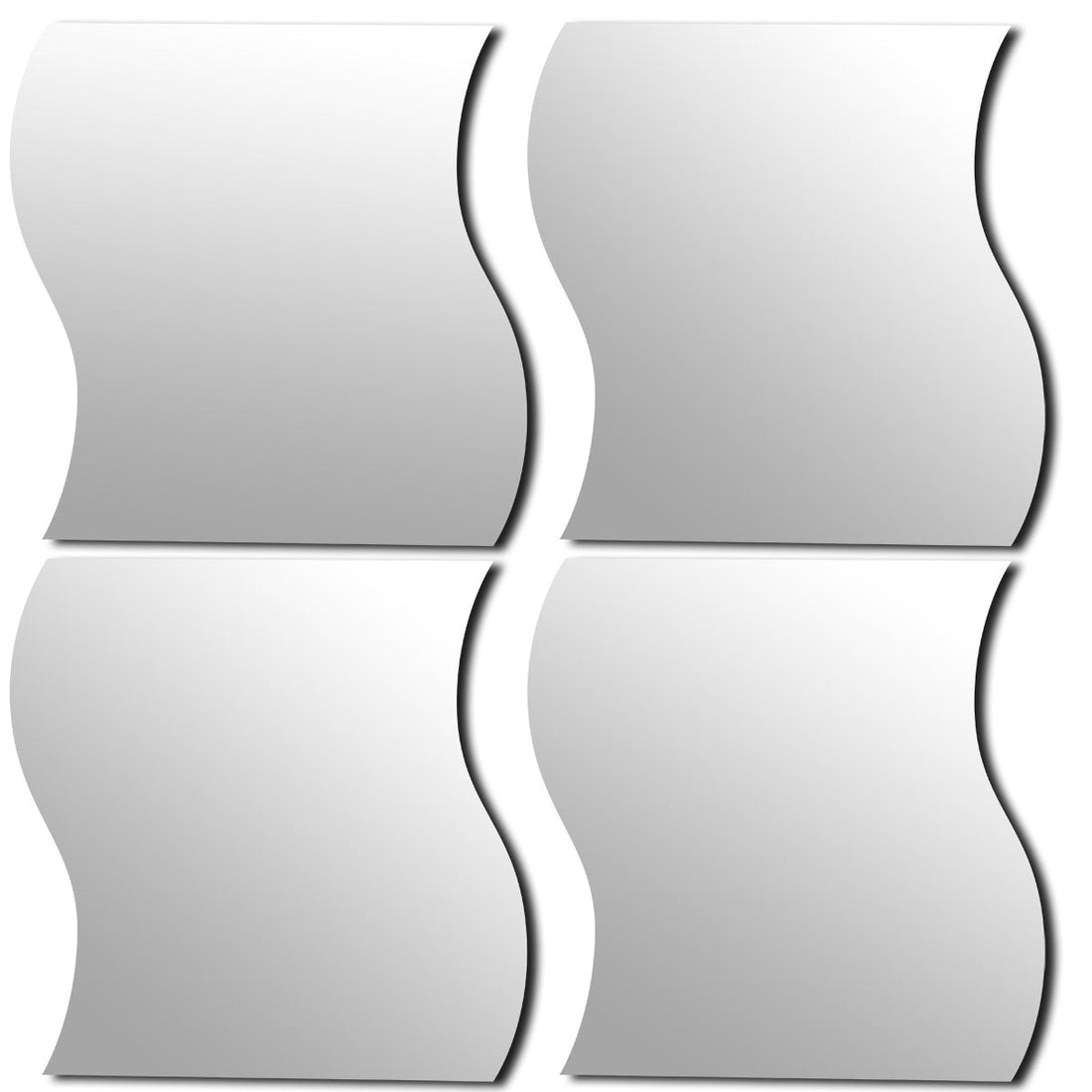 Set de 4 Oglinzi în Formă de Val 28x30 CM - Solidă - ramosdecor