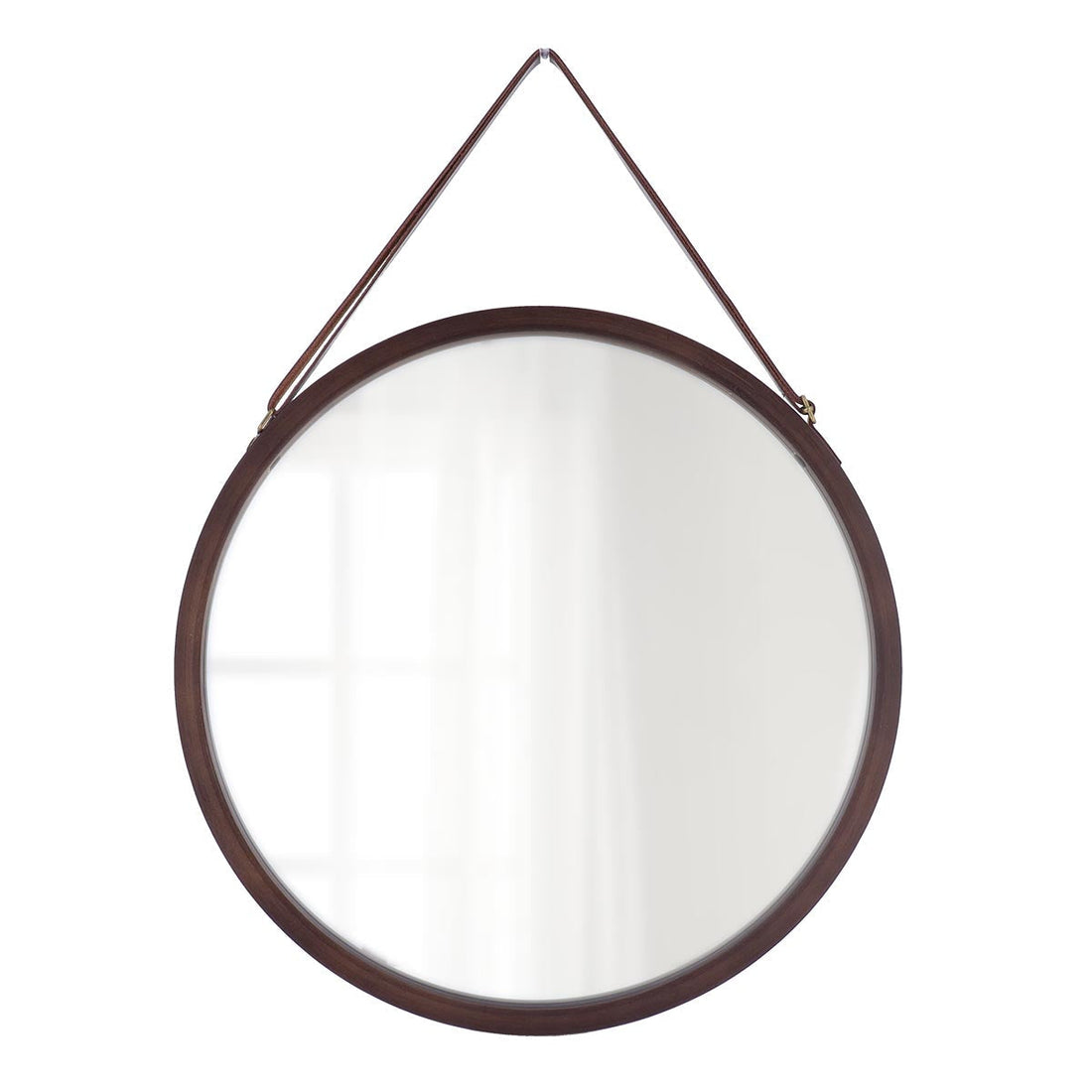 Oglindă Rotundă Suspendată Diametru 38 CM - Maro ilustrat într-un decor elegant marca Ramos
