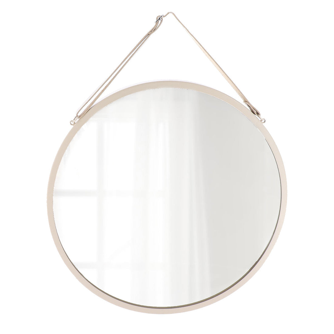 Oglindă Rotundă Suspendată Diametru 38 CM - Bej ilustrat într-un decor elegant marca Ramos