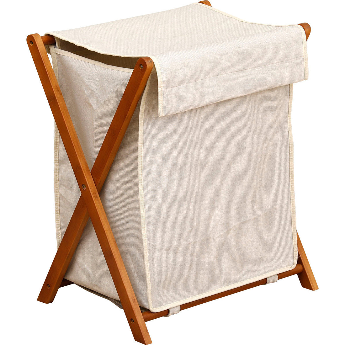 Coș pliabil pentru rufe cu structură din bambus vopsit - Culoare acacia/Natural - ramosdecor