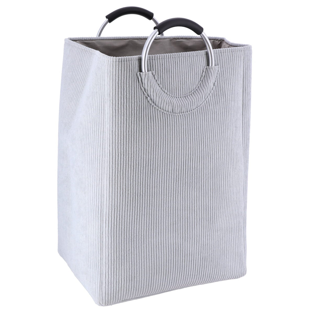 Coș Pliabil Pentru Rufe din Corduroy 55L - Gri Deschis - ramosdecor
