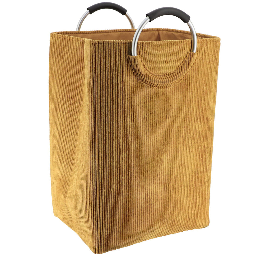 Coș Pliabil Pentru Rufe din Corduroy 55L - Mustar - ramosdecor