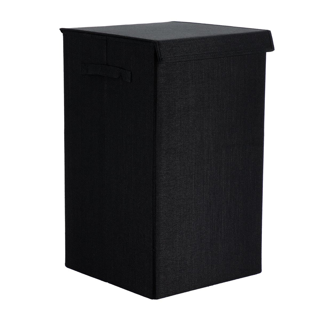 Coș Pliabil Pentru Rufe din Poliester/MDF - Negru - ramosdecor