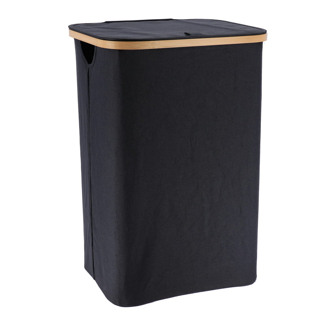 Coș de Rufe Pliabil cu Capac - Negru/Bambus prezentat într-un decor modern marca Ramos