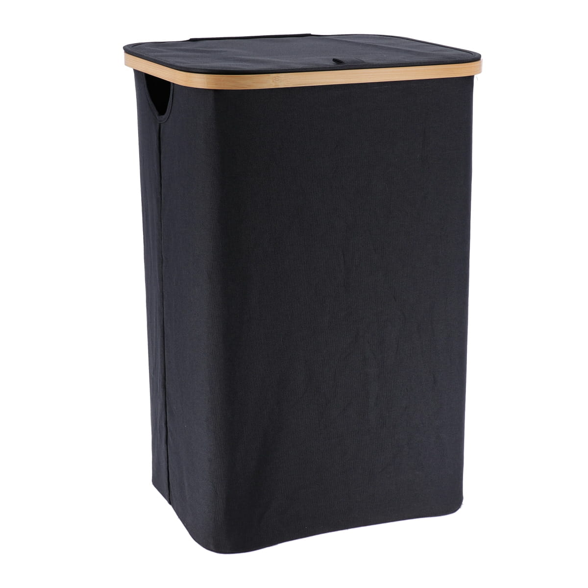 Coș de Rufe Pliabil cu Capac - Negru/Bambus prezentat într-un decor modern marca Ramos