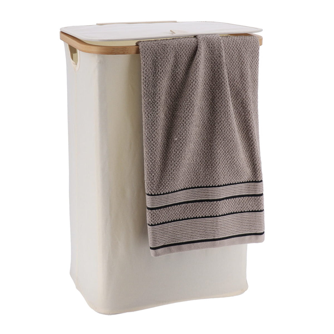 Coș de Rufe Pliabil cu Capac - Natural/Bambus prezentat într-un decor modern marca Ramos