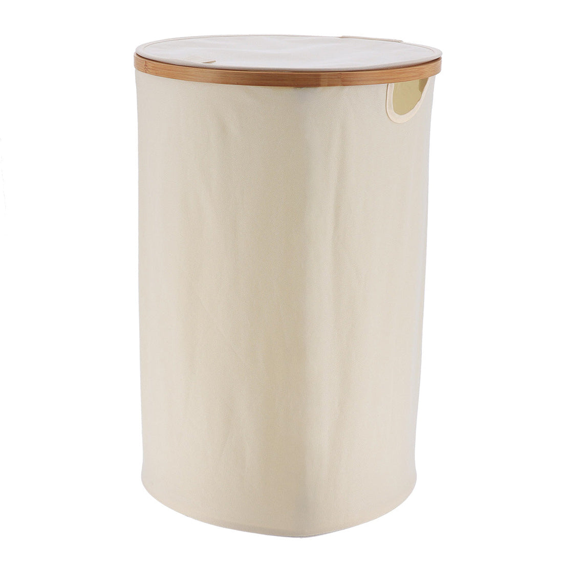 Coș de Rufe Pliabil cu Capac Rotund - Natural/Bambus prezentat într-un decor modern marca Ramos