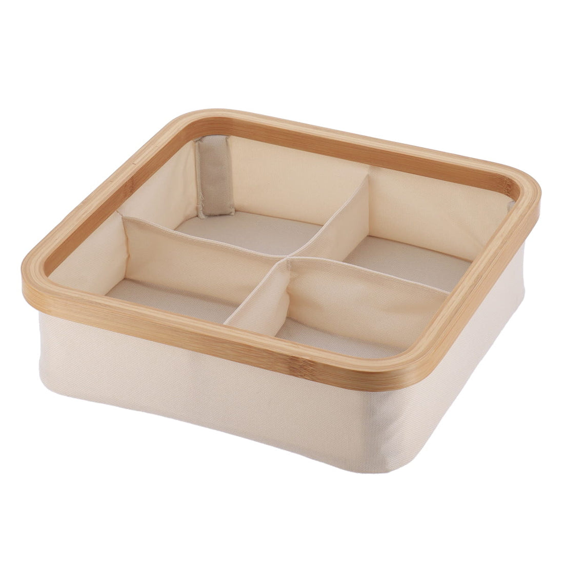 Coș de Depozitare Formă Patrat și 4 Compartimente - Natural/Bambus - ramosdecor