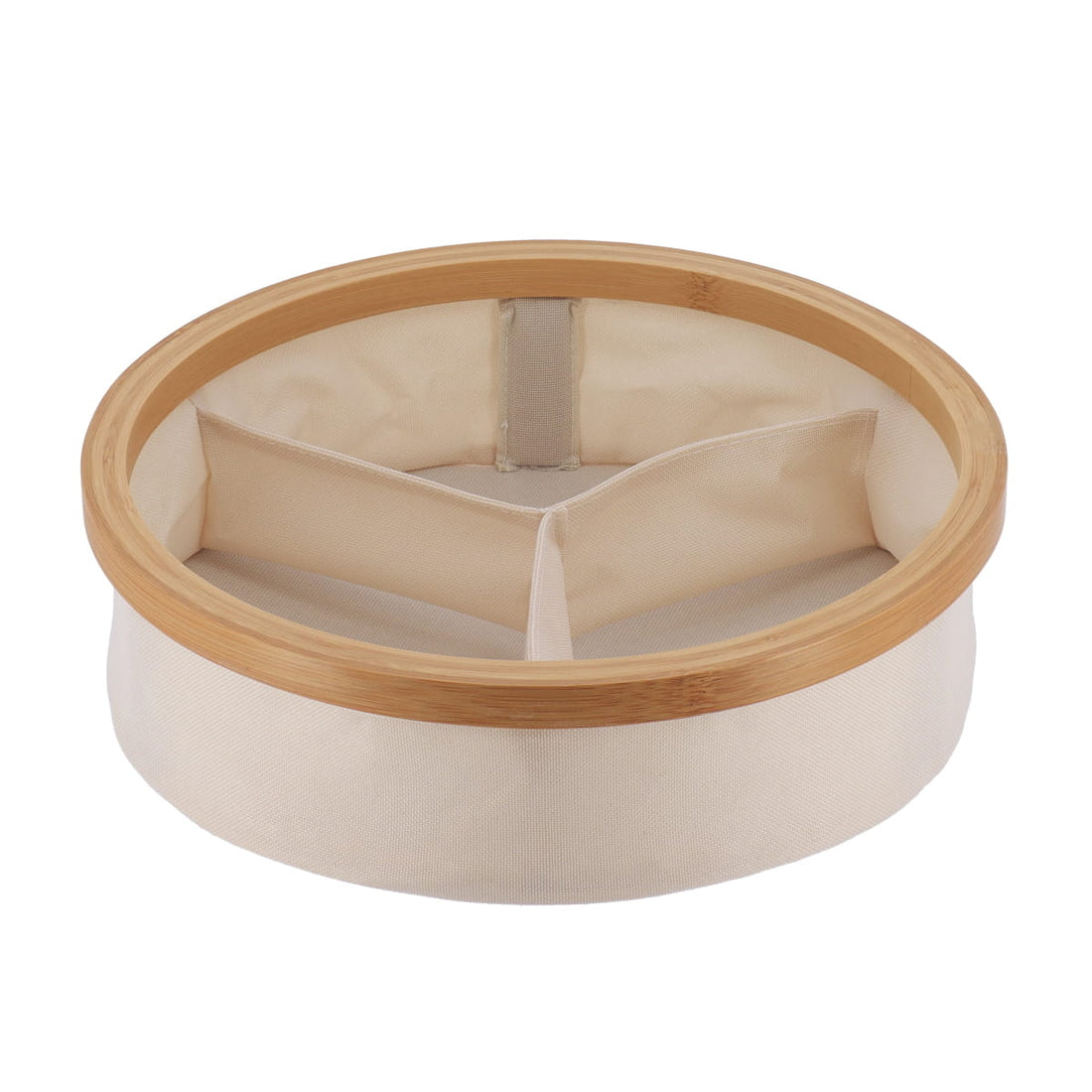 Coș de Depozitare Formă Rotundă și 3 Compartimente - Natural/Bambus - ramosdecor