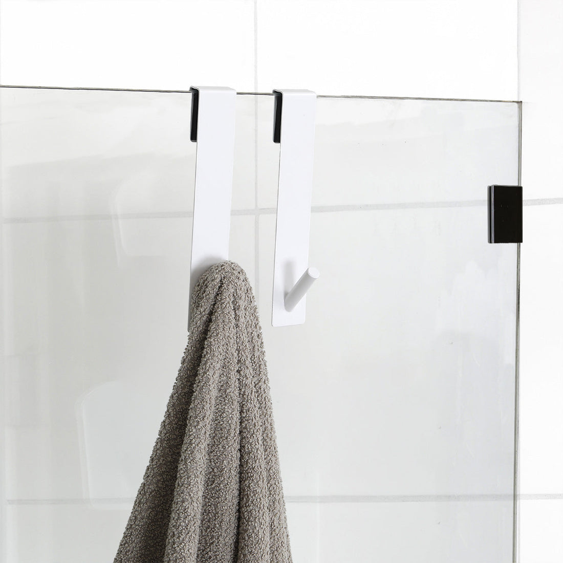 Set 2 Cârlige Metalice pentru Perdea de Duș Alb - ramosdecor