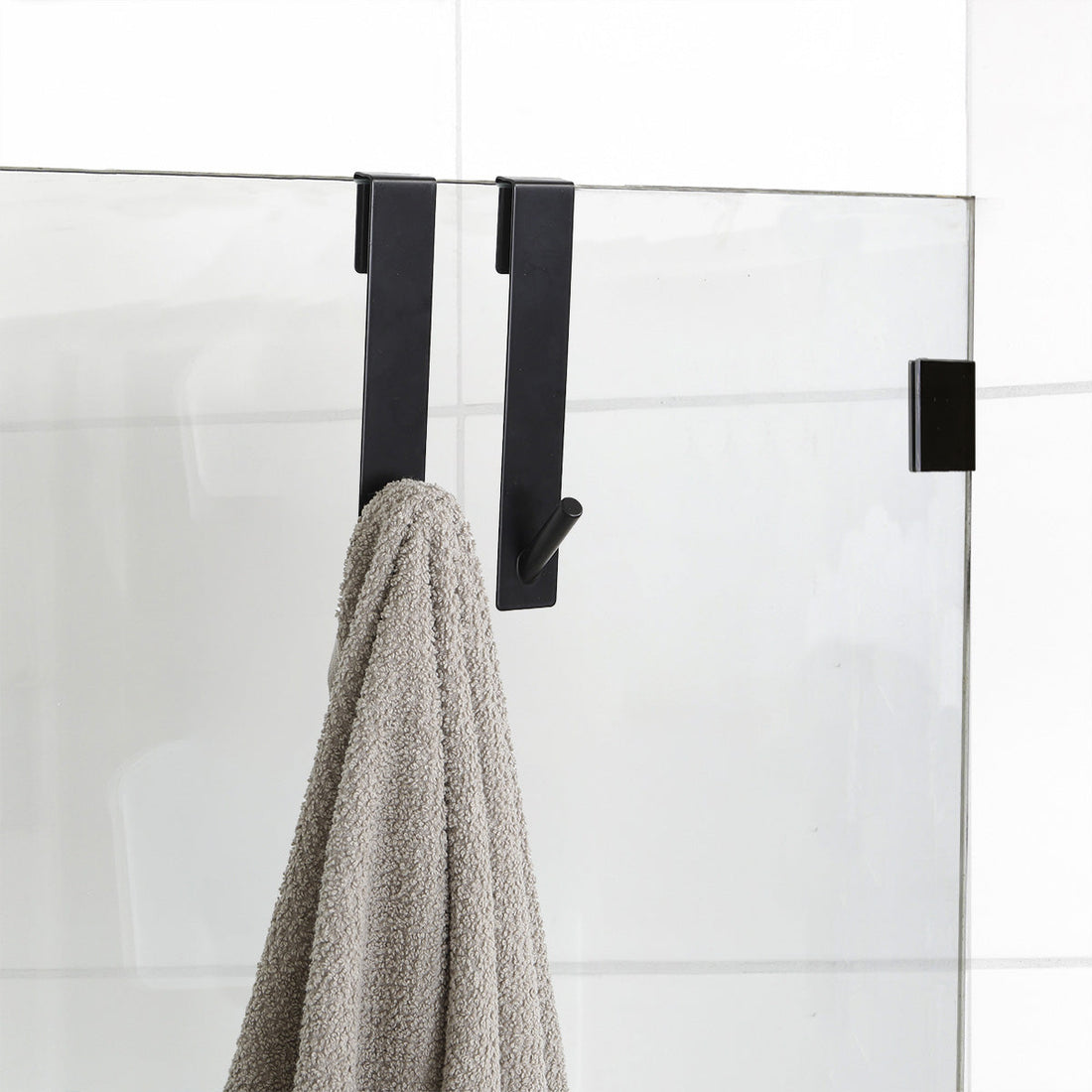 Set 2 Cârlige Metalice pentru Perdea de Duș Negru - ramosdecor