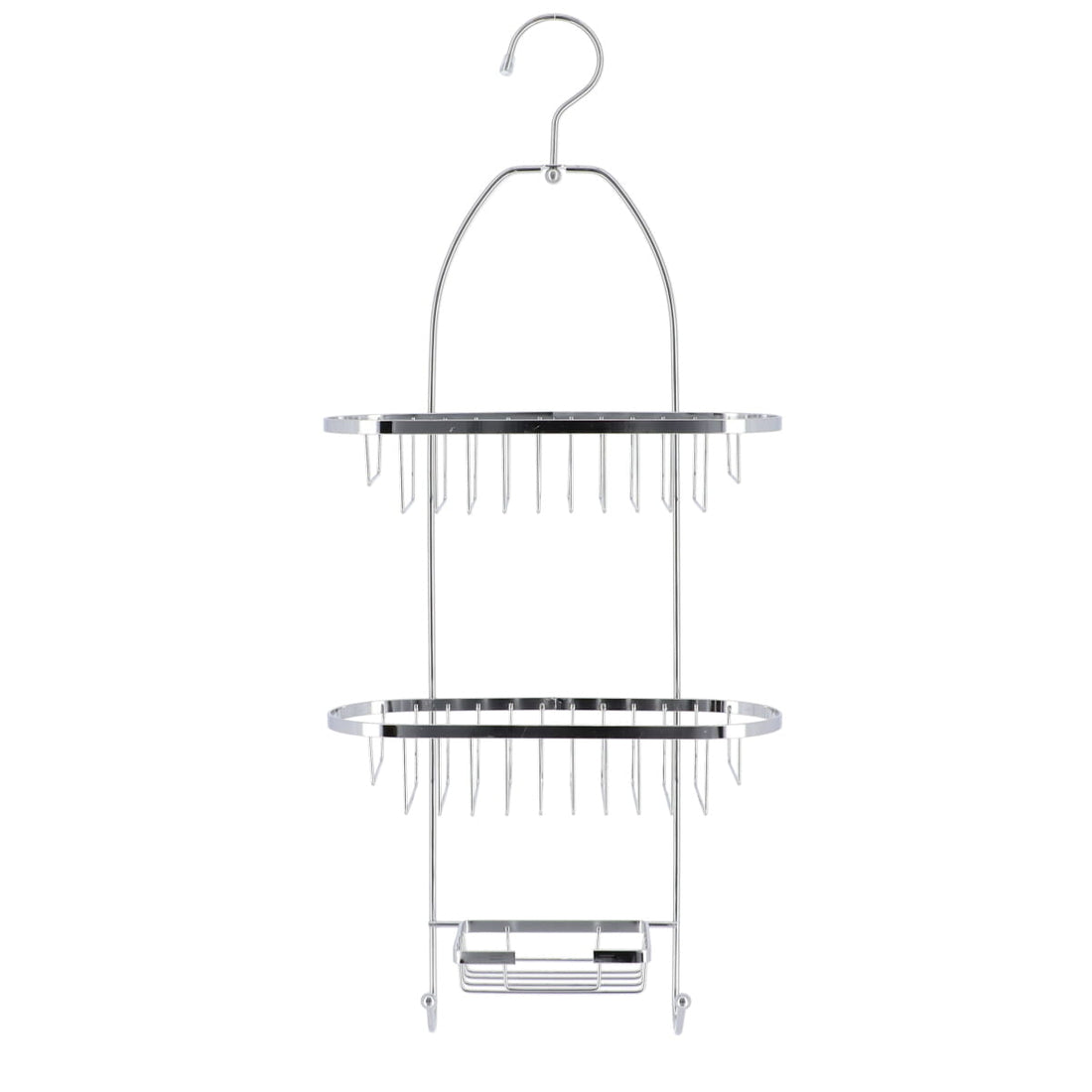 Organizator Duș din Metal cu 2 Coșuri și Suport pentru Săpun - Cromat - ramosdecor