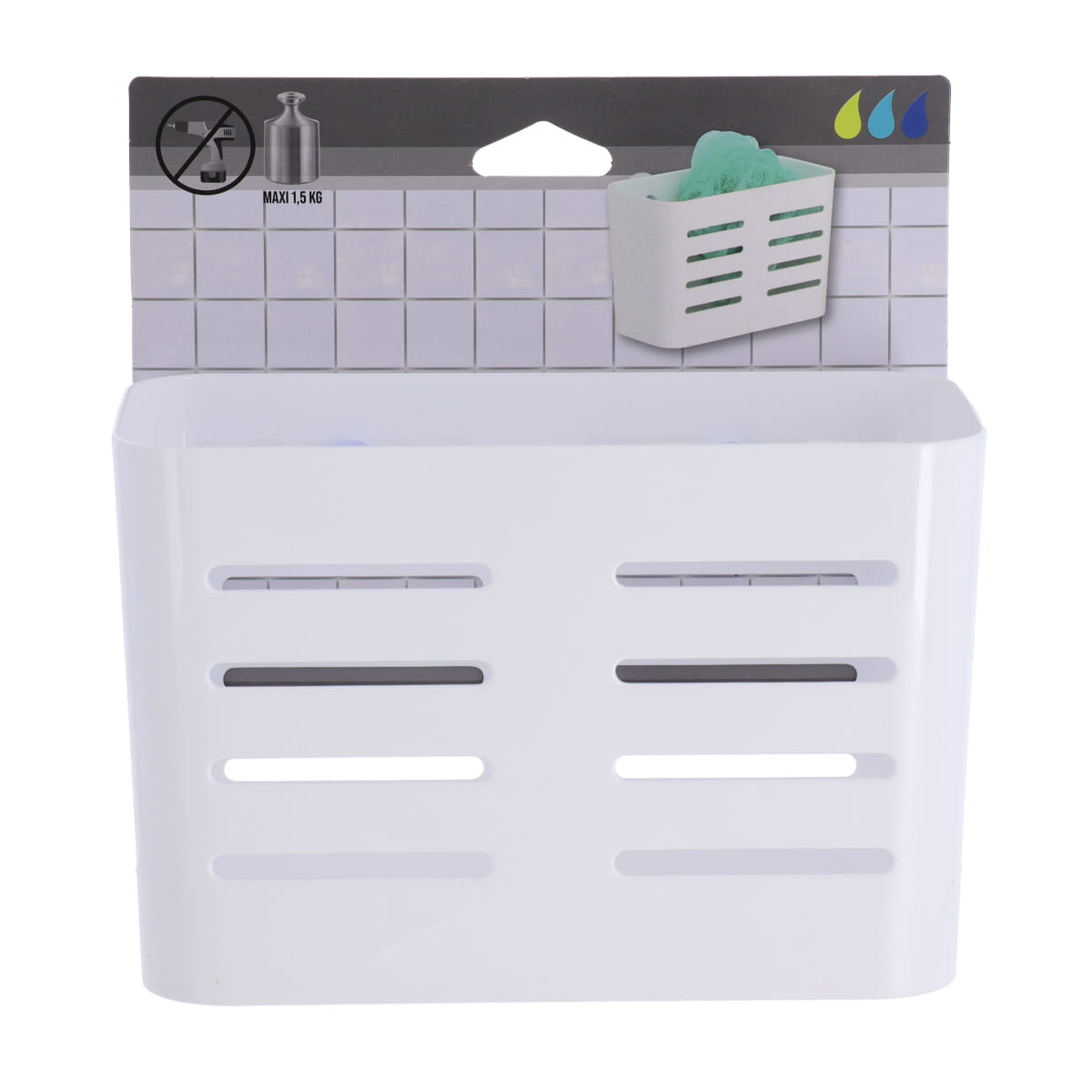 oș Rectangular Mare din PS cu Fixare prin Ventuze - Alb - ramosdecor