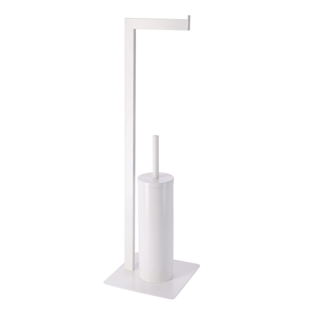 Perie de Toaletă și Dispenser pentru Hârtie din Metal - Alb - ramosdecor