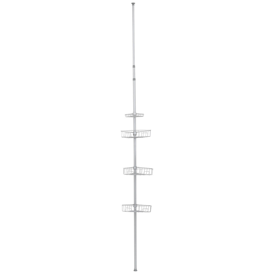 Coloană Telescopică din Metal Vopsit cu 4 Rafturi h289 CM- Gri Deschis prezentat într-un decor modern marca Ramos
